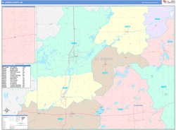 St. Joseph County, MI Wall Map Color Cast Style 2024